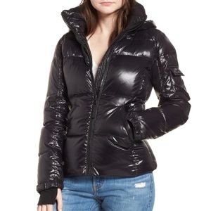 s13 Kylie Down & Feather Puffer Jacket Jet Black